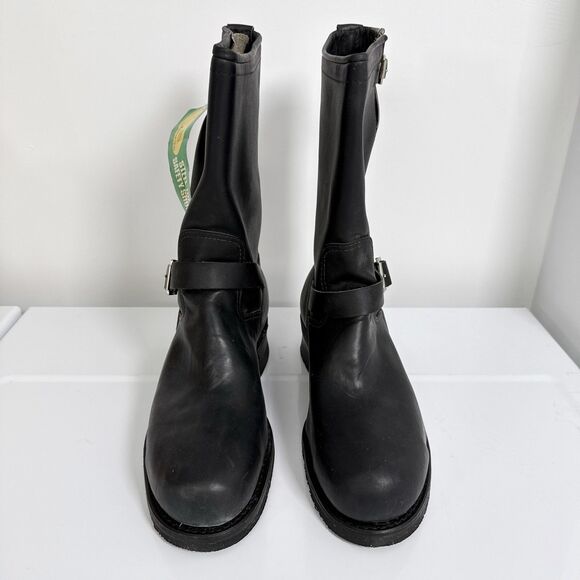 Vintage Herman Santa Rosa Engineer Boots Sz 13 E Black Steel Toe Motorcycle NEW - Picture 6 of 12